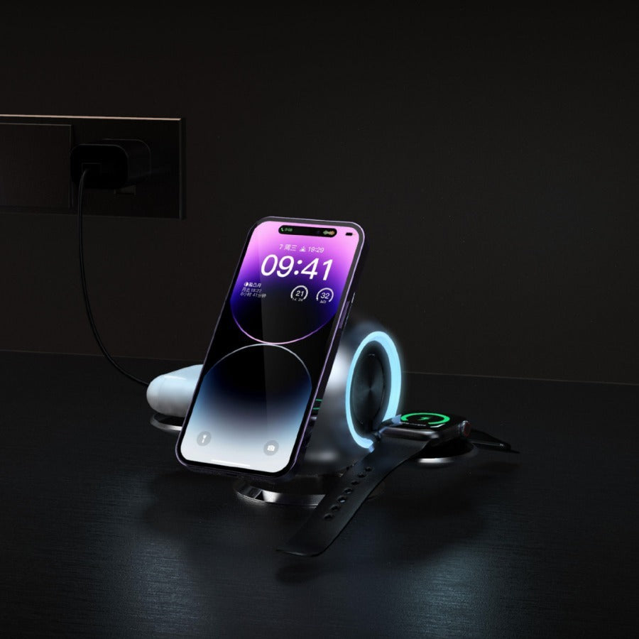 Spherical Ambience Light Vertical Magnetic Wireless Charger